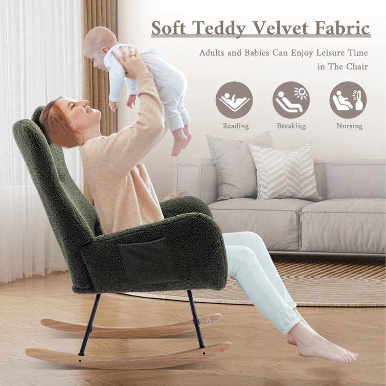 Velvet nursing cheap chair